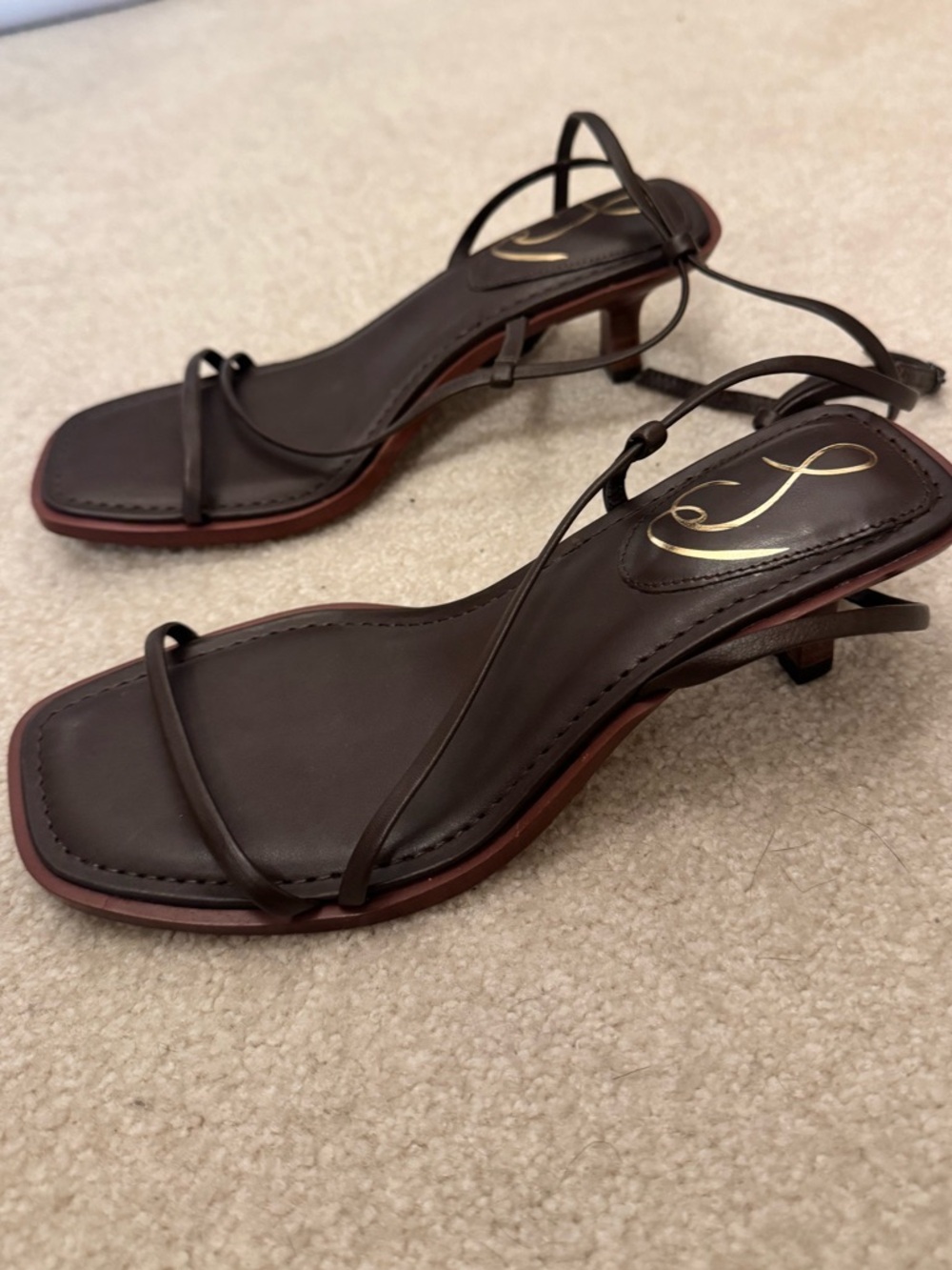 Sam Edelman Strappy Kitten Heel Sandals - Brown